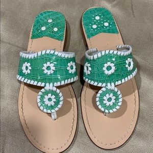 Jack Rogers Mint Green & White Sandals Sz 8